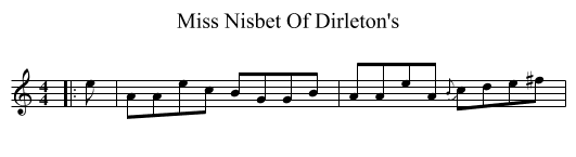Miss Nisbet Of Dirleton's - staff notation