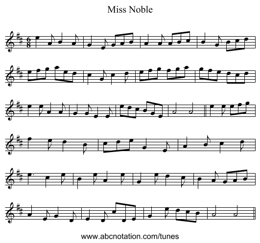 Miss Noble - staff notation