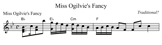 Miss Ogilvie's Fancy - staff notation