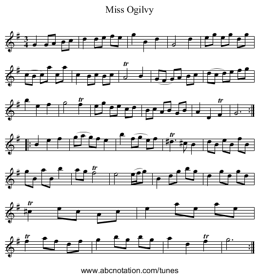 Miss Ogilvy - staff notation