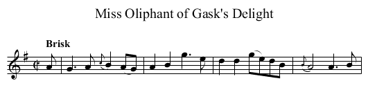 Miss Oliphant of Gask's Delight - staff notation