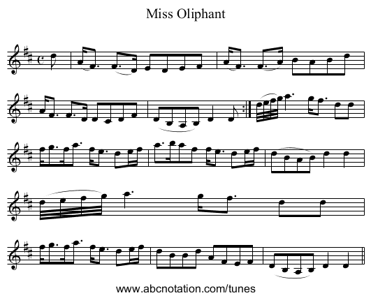 Miss Oliphant - staff notation