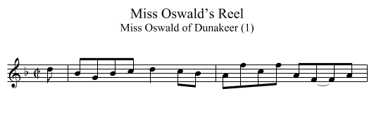 Miss Oswald’s Reel - staff notation