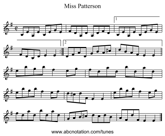 Miss Patterson - staff notation