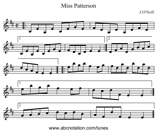 Miss Patterson - staff notation
