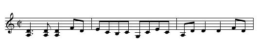 Miss Patterson's Slipper - staff notation