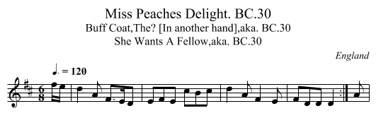 Miss Peaches Delight. BC.30 - staff notation