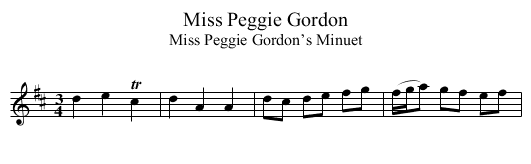 Miss Peggie Gordon - staff notation