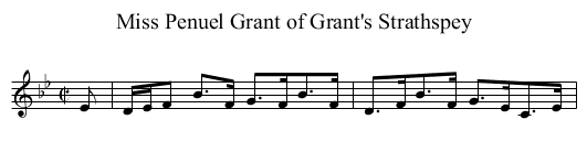 Miss Penuel Grant of Grant's Strathspey - staff notation