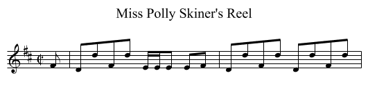 Miss Polly Skiner's Reel - staff notation