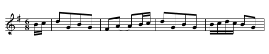 Miss Poultney's Delight - staff notation