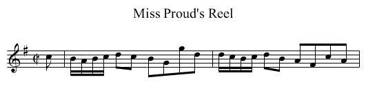 Miss Proud's Reel - staff notation