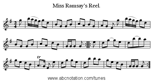 Miss Ramsay's Reel. - staff notation