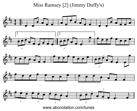 Miss Ramsey [2] (Jimmy Duffy's) - staff notation