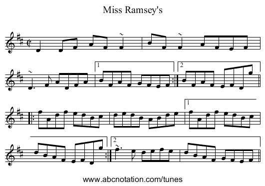 Miss Ramsey's - staff notation