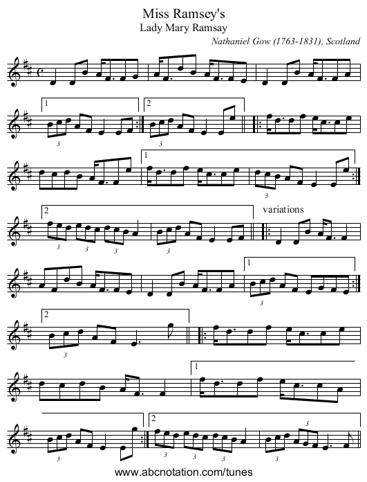 Miss Ramsey's - staff notation