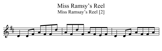 Miss Ramsy’s Reel - staff notation