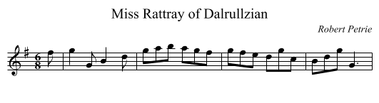 Miss Rattray of Dalrullzian - staff notation