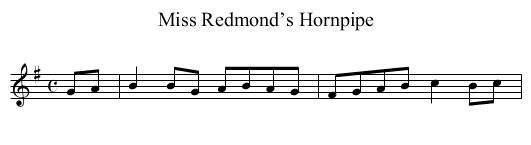 Miss Redmond’s Hornpipe - staff notation