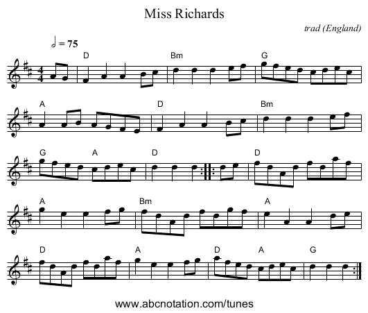 Miss Richards - staff notation