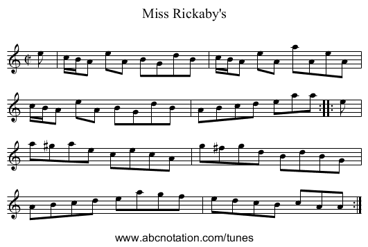 Miss Rickaby's - staff notation