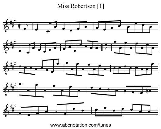 Miss Robertson [1] - staff notation
