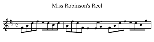 Miss Robinson's Reel - staff notation