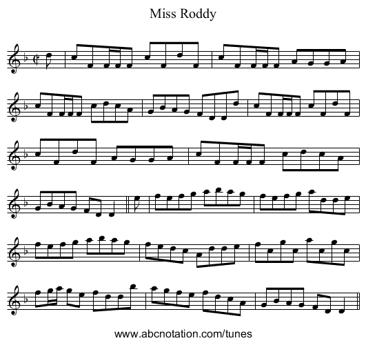 Miss Roddy - staff notation
