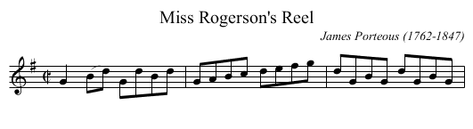 Miss Rogerson's Reel - staff notation
