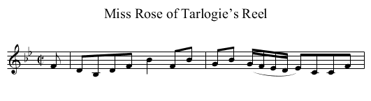 Miss Rose of Tarlogie’s Reel - staff notation