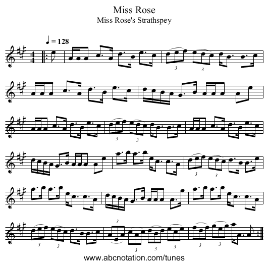Miss Rose - staff notation