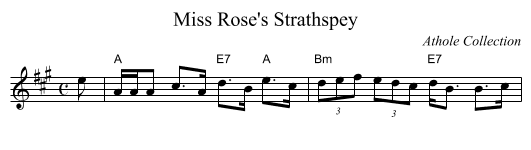 Miss Rose's Strathspey - staff notation