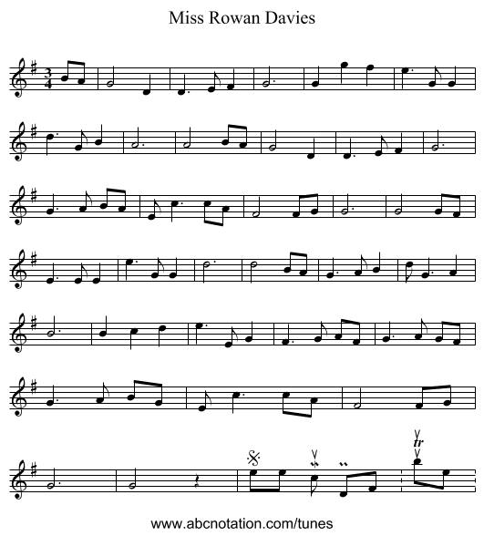 Miss Rowan Davies - staff notation