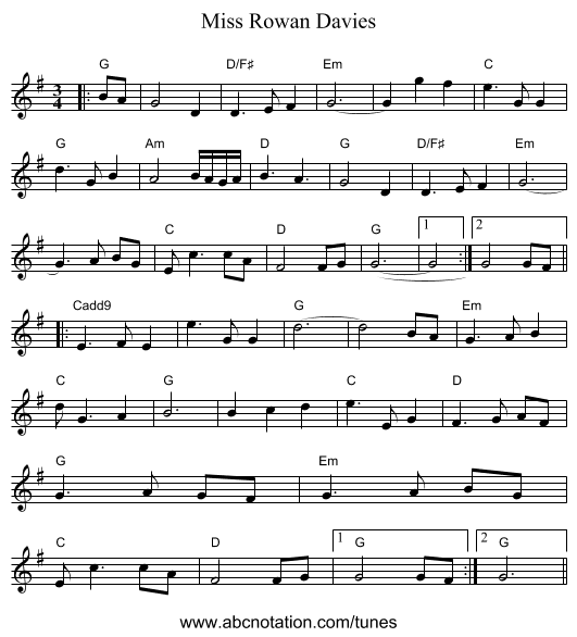 Miss Rowan Davies - staff notation