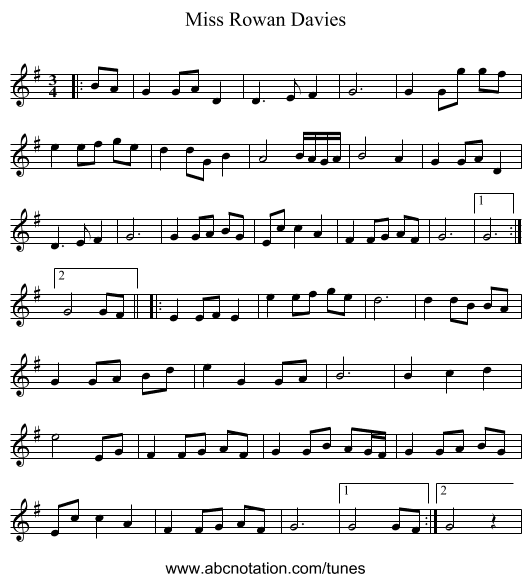 Miss Rowan Davies - staff notation