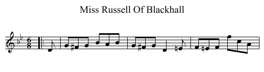 Miss Russell Of Blackhall - staff notation