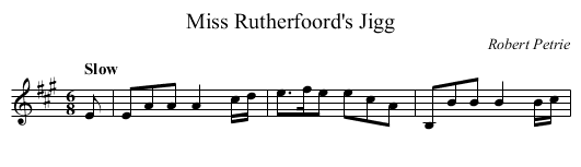 Miss Rutherfoord's Jigg - staff notation