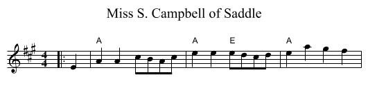 Miss S. Campbell of Saddle - staff notation