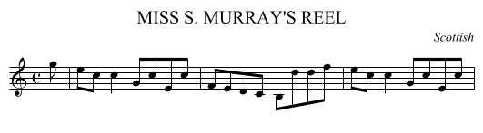 MISS S. MURRAY'S REEL - staff notation