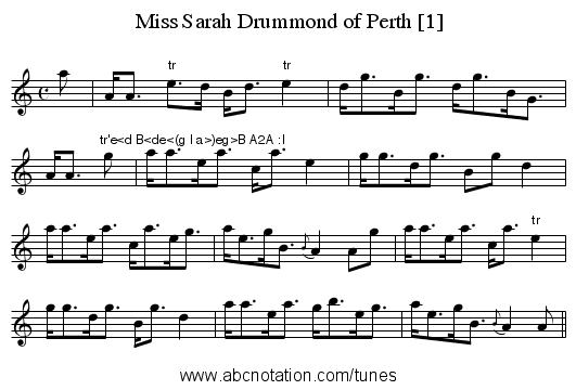 Miss Sarah Drummond of Perth [1] - staff notation