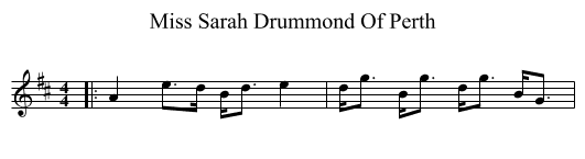 Miss Sarah Drummond Of Perth - staff notation