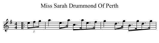 Miss Sarah Drummond Of Perth - staff notation