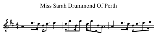 Miss Sarah Drummond Of Perth - staff notation