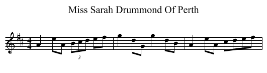 Miss Sarah Drummond Of Perth - staff notation