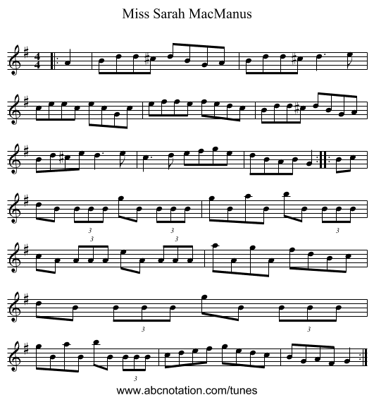 Miss Sarah MacManus - staff notation