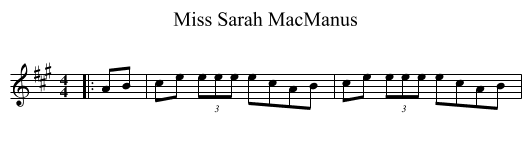 Miss Sarah MacManus - staff notation