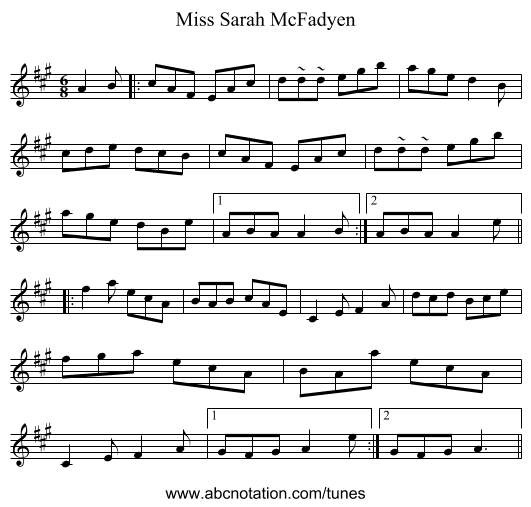 Miss Sarah McFadyen - staff notation