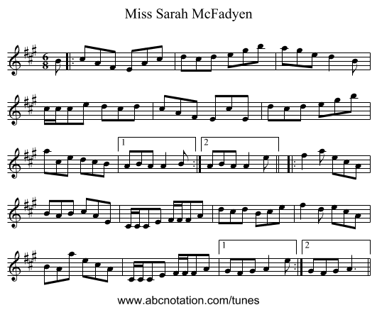 Miss Sarah McFadyen - staff notation
