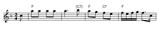 Miss Sayer's Allemande - staff notation