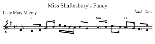 Miss Shaftesbury's Fancy - staff notation